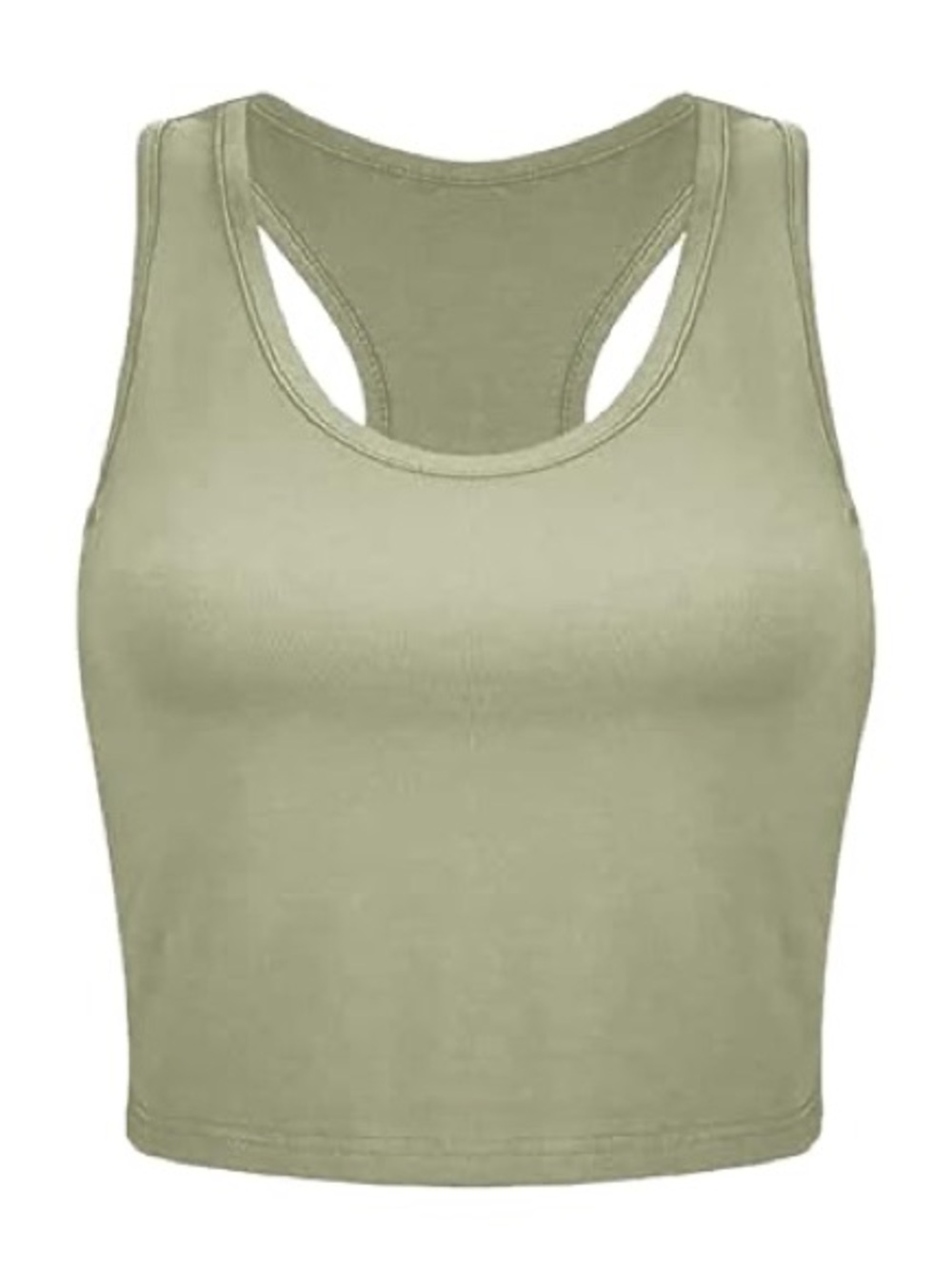 Sage Green Racerback Crop Tank Size Small